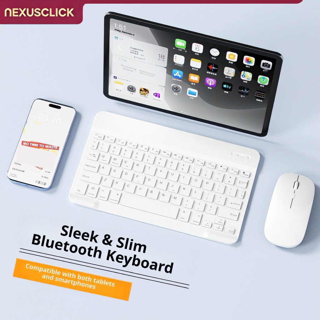 Android Tablet Gaming Accessories - NexusClick Bluetooth-Tastatur und -Maus für iPad,