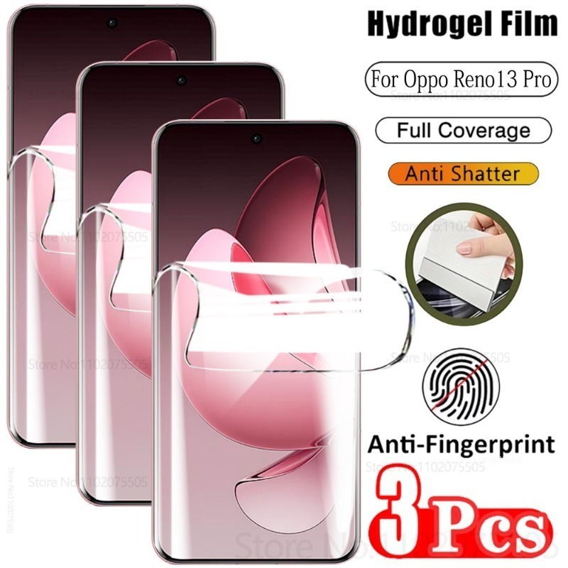 Oppo Reno 12 - 3er-Pack Hydrogel-Displayschutzfolien mit vollständiger Abdeckung für