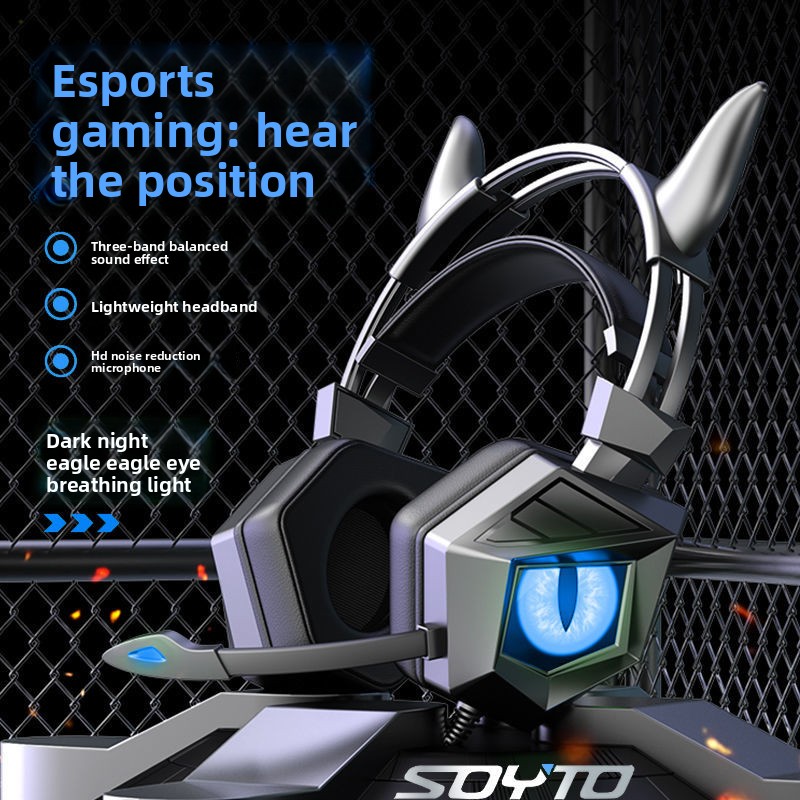 Wired Earphone Lightning - Maßgefertigter Over-Ear Kabelgebundener Kopfhörer für PC-Gaming,