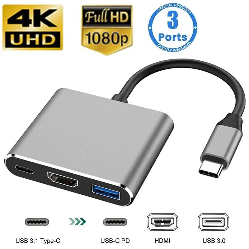 Usb Hub Type C - 3-in-1-Multiport-Adapter vom Typ C für Switch/Telefon/Computer